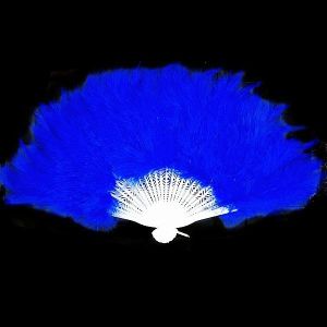 Stunning Dark Blue Feather Fan