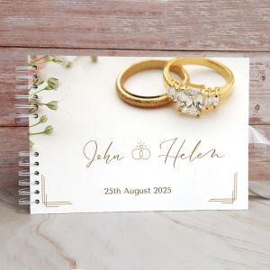 CUSTOM Diamond Rings With White Pink Florals with Different Page Options