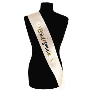 Champagne With Gold Foil ‘Bridesmaid’ Sash