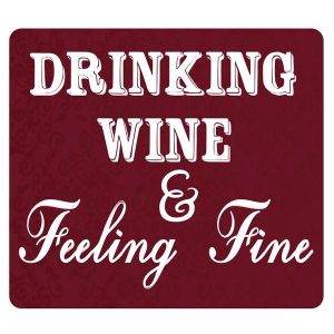 ‘Drinking Wine, Feeling Fine’ Square Word Board Photo Booth Prop