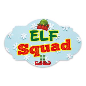 'Elf Squad' Xmas UV Printed Word Board Photo Booth Sign Prop