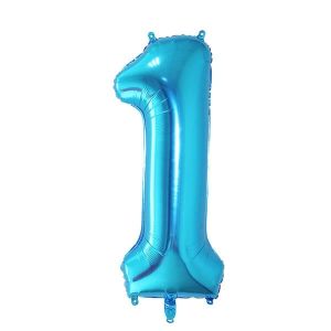 Extra Large size 40 Inch Inflatable Blue Balloon Number 1
