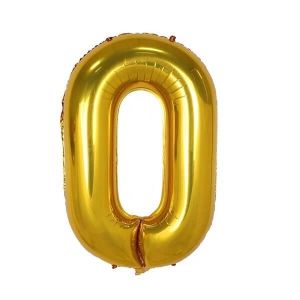 Extra Large size 40 Inch Inflatable Gold Balloon Number 0