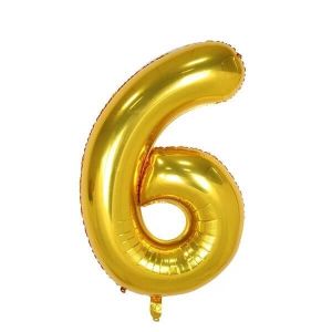 Extra Large size 40 Inch Inflatable Gold Balloon Number 6