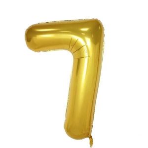 Extra Large size 40 Inch Inflatable Gold Balloon Number 7