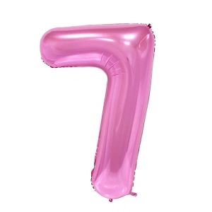 Extra Large size 40 Inch Inflatable Pink Balloon Number 7