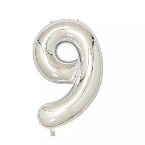 Extra Large size 40 Inch Inflatable Silver Balloon Number 9