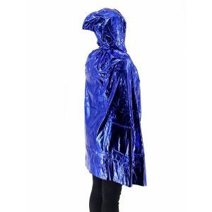 Fancy Dress, Costume Short Adult Shiny Blue Cloak 