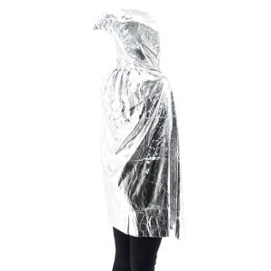 Fancy Dress, Costume Short Adult Shiny Silver Cloak 
