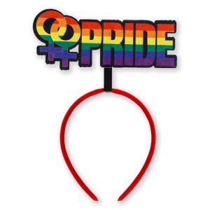 PridePop Rainbow Headband Fun LGBTQ Accessory for Pride Events - Female Pride Symbols
