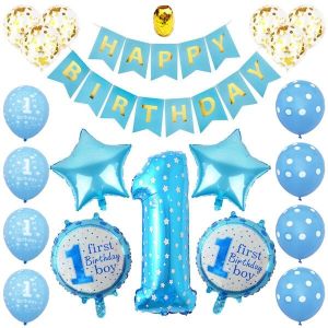 Baby Boy Blue 1st Birthday Balloon Bundle Set