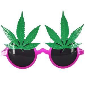 Funny Green Weed Leaf Novelty Sunglasses