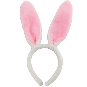 Furry Easter Bunny Ears Headband - Light Pink