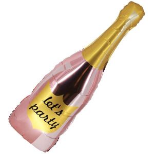 Giant Pink 'Let's Party' Champagne Bottle