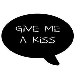 ‘Give Me A Kiss’ Wedding Black Speech Bubble Photo Booth Prop