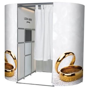 Glitzy Gold Wedding Rings Photo Booth Panels Skins