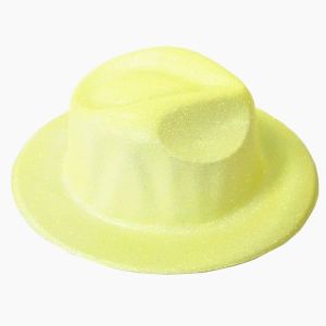 Yellow Glitzy Plastic Gangster Hat