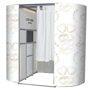 White With Gold Wedding Rings Photo Booth Panel Skins