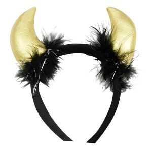 Gold Devil Horns Headband