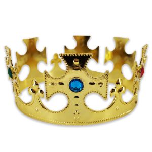 Gold Plastic Royal King’s Jewelled Crown