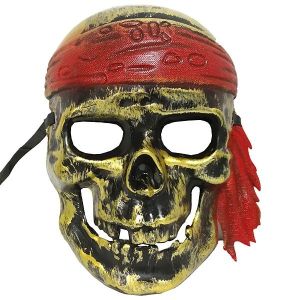 Ghost Pirate Skull Mask Gold