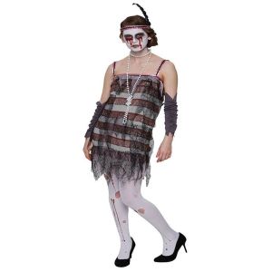 Great Gatsby Zombie Flapper Girl Halloween Fancy Dress Costume - Medium
