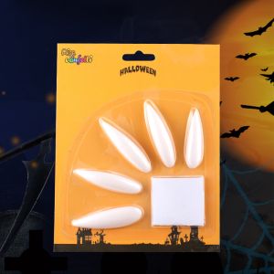Halloween 10 Pcs Zombie Witch Nails - White