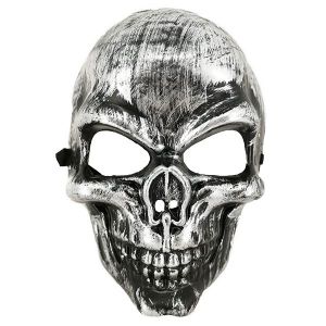 Halloween Evil Skeleton Face Mask – Silver