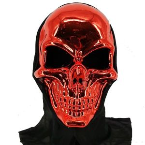 Halloween Evil Skeleton Grim Reaper Style Head Mask – Red