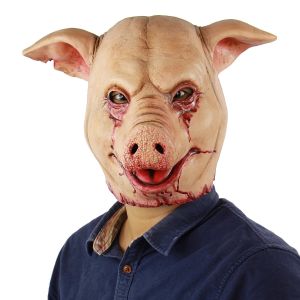 Halloween Horror Bloody Pig Head Butcher Mask