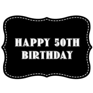 ‘Happy 50th Birthday’ Vintage Style Photo Booth Prop