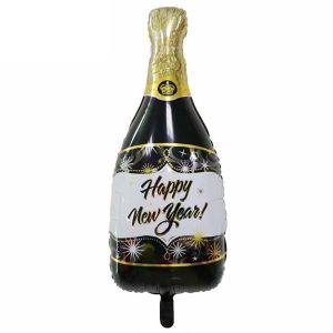 Giant Black and Gold ‘Happy New Year’ Bottle Balloon