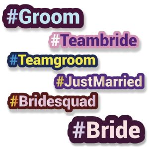#WEDDINGPACK Pack Of 6 Trending Hashtag Oversized Multi-Pack Photo Booth PVC Word Board Signs