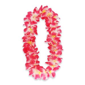 Hawaiian Flower Leis Jumbo Silk Luau Garlands - Hot Pink