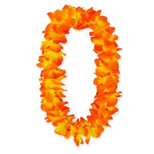 Hawaiian Flower Leis Jumbo Silk Luau Garlands  - Orange