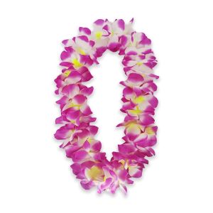 Hawaiian Flower Leis Jumbo Silk Luau Garlands - Purple