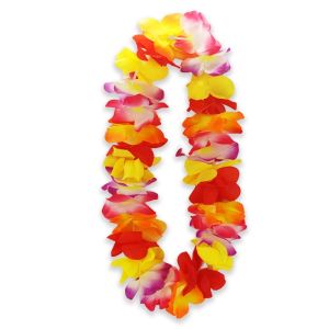 Hawaiian Flower Leis Jumbo Silk Luau Garlands - Multicolour