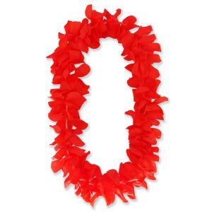 Hawaiian Flower Leis Jumbo Silk Luau Garlands - Red