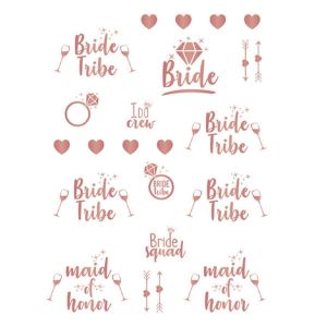 Hen Party Rose Gold Foil Variety Tattoo Pack