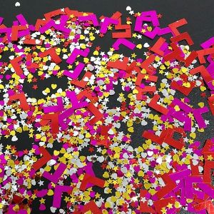 Pink & Red ‘L’ Table Confetti
