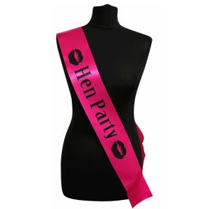 Hot Pink ‘Hen Party’ Sash With Lips