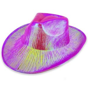 Hot Pink Metallic Opal Holographic Western Cowboy Cowgirl Hat