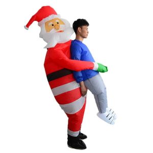 Funny Blow Up Christmas Tree Snowman Costumes Inflatable Christmas Santa Claus Suit Adult Halloween Cosplay Costume 