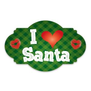 'I Love Santa' Xmas UV Printed Word Board Photo Booth Sign Prop
