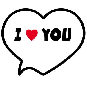 ‘I ❤ You’ Valentine Heart Speech Bubble Photo Booth Prop