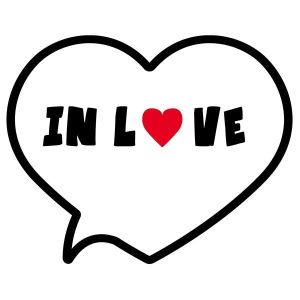 ‘In Love’ Valentine Heart Speech Bubble Photo Booth Prop