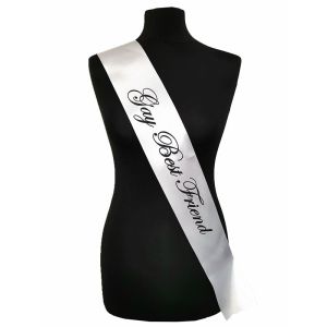 White With Black Writing ‘Gay Best Friend’ Sash