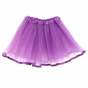 Kids Purple Tutu Skirt With Ribbon Trim