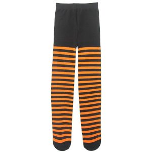 Kids Tights - Orange & Black Striped