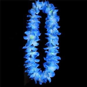 Blue Hawaiian Flowered Party Lei